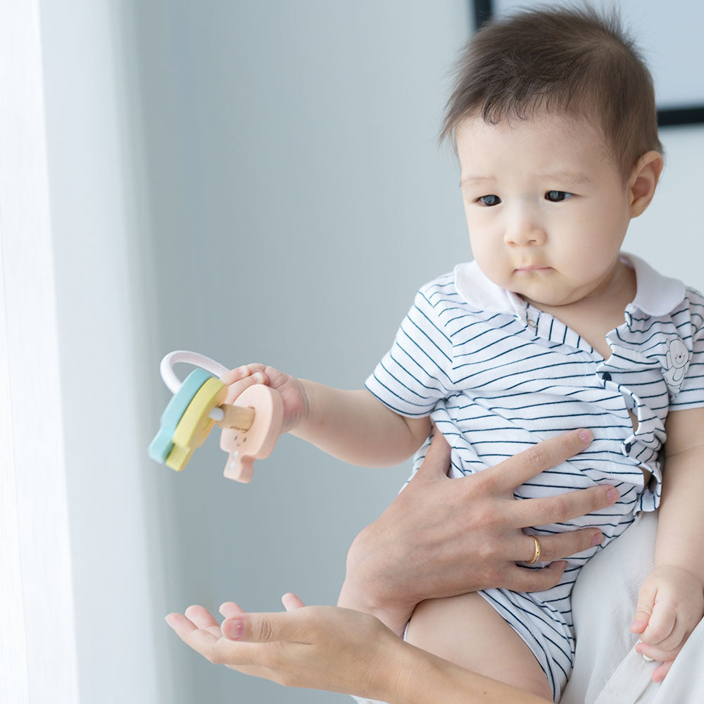 Medinis sensorinis barškutis rakteliai, 0-6 mėnesių kūdikiams, kudikio sensorinis zaidimas